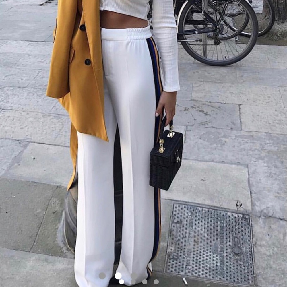 Full length wide leg Zara black trousers